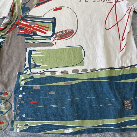 men's A. Tiziano graphic V-neck t-shirt.  Premium Wear Short Sleeve Size M - Picture 5 of 11